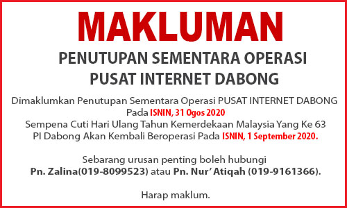 NOTIS PENUTUPAN PI 31 ogos