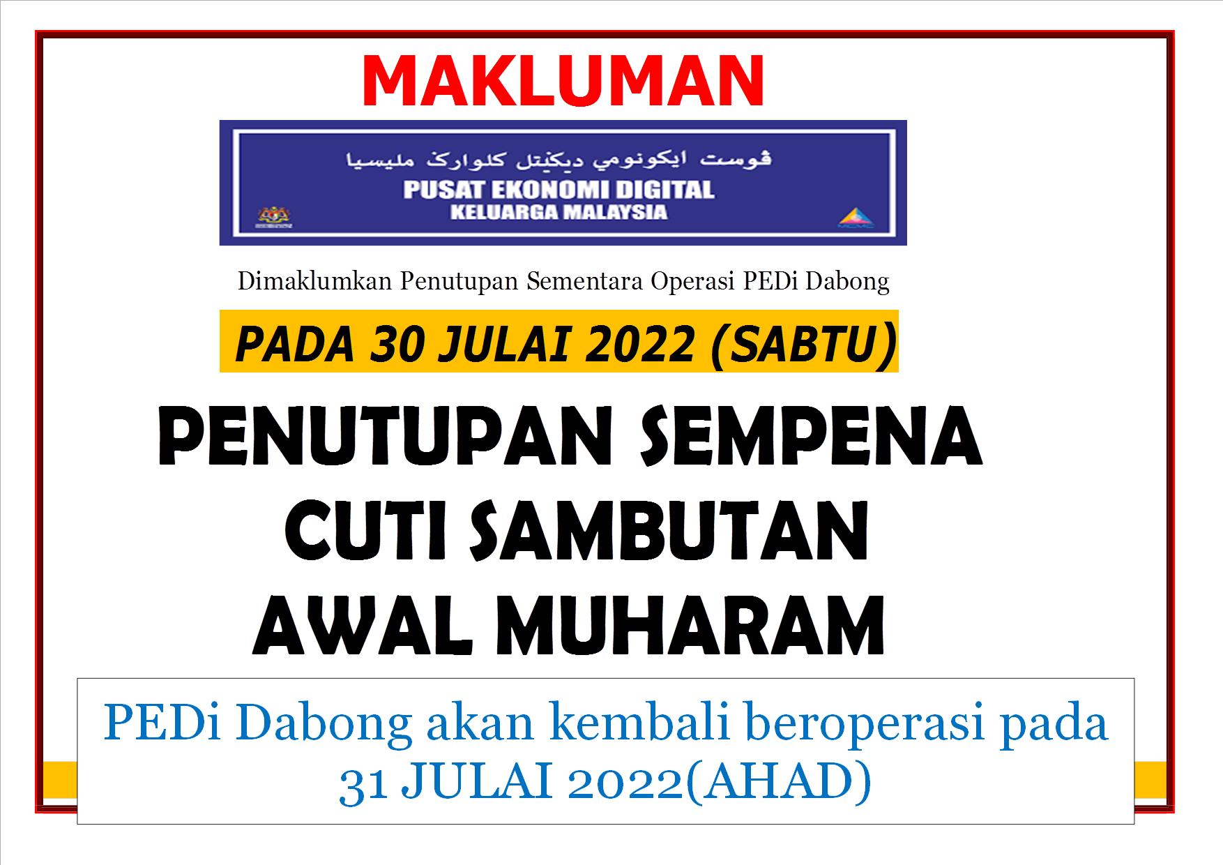notis penutupan awal muharam