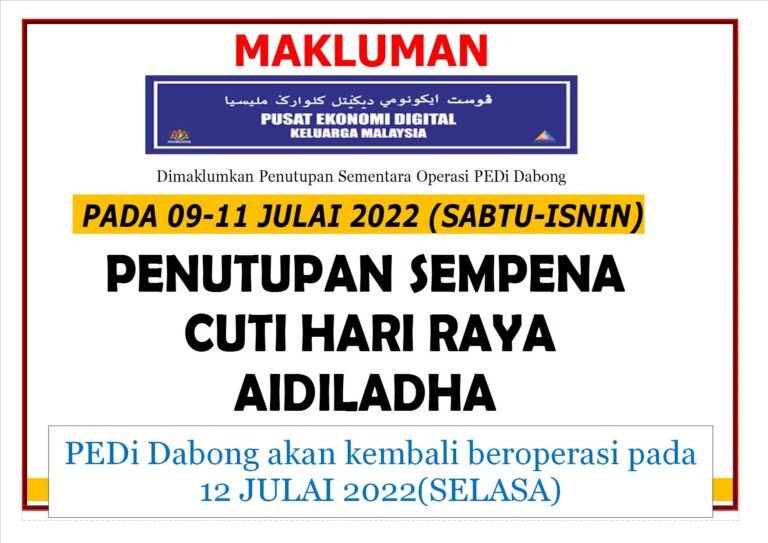 notis penutupan raya haji