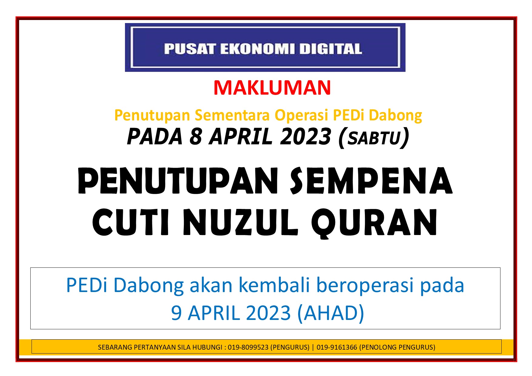 notis penutupan NUZUL