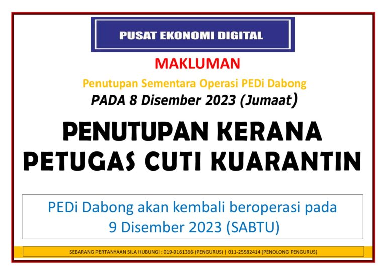 notis penutupan kuarantin